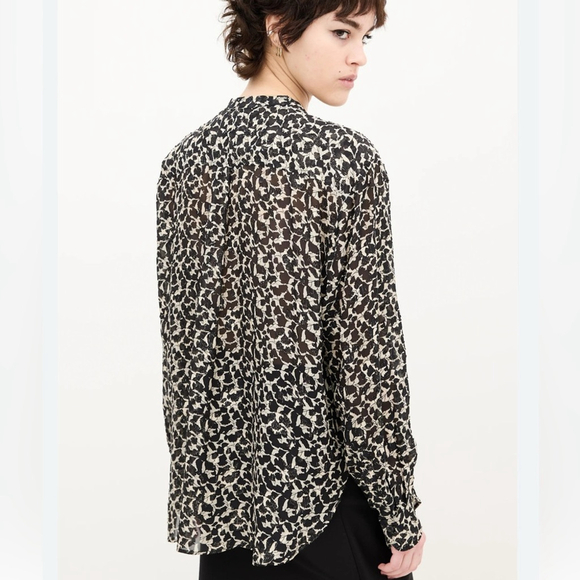 Isabel Marant E'toile
Midway printed 
Blouse Women's Black White Patterned Top - Picture 8 of 11